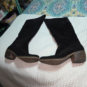 LUCKY BRAND SZ 8 BLACK SUEDE LEATHER TALL BOOTS